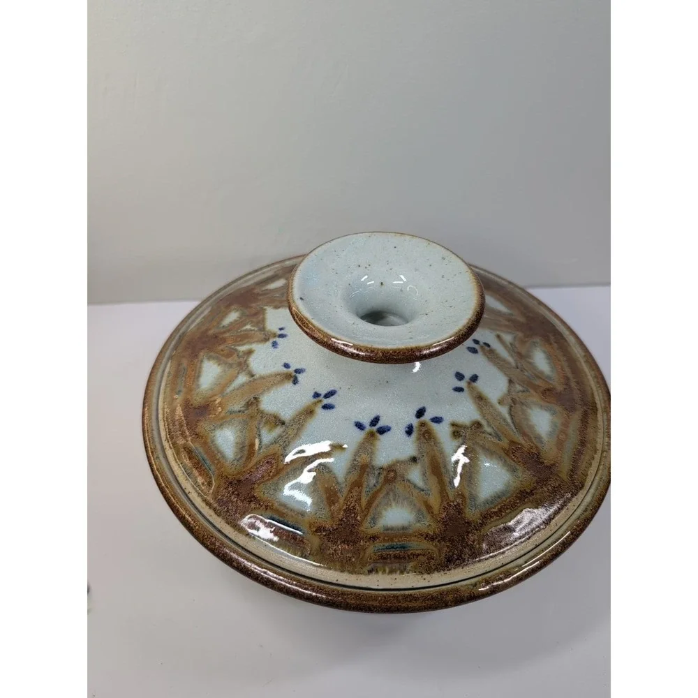 Pottery Stoneware‎ Steamer Pot  Blue And Brown